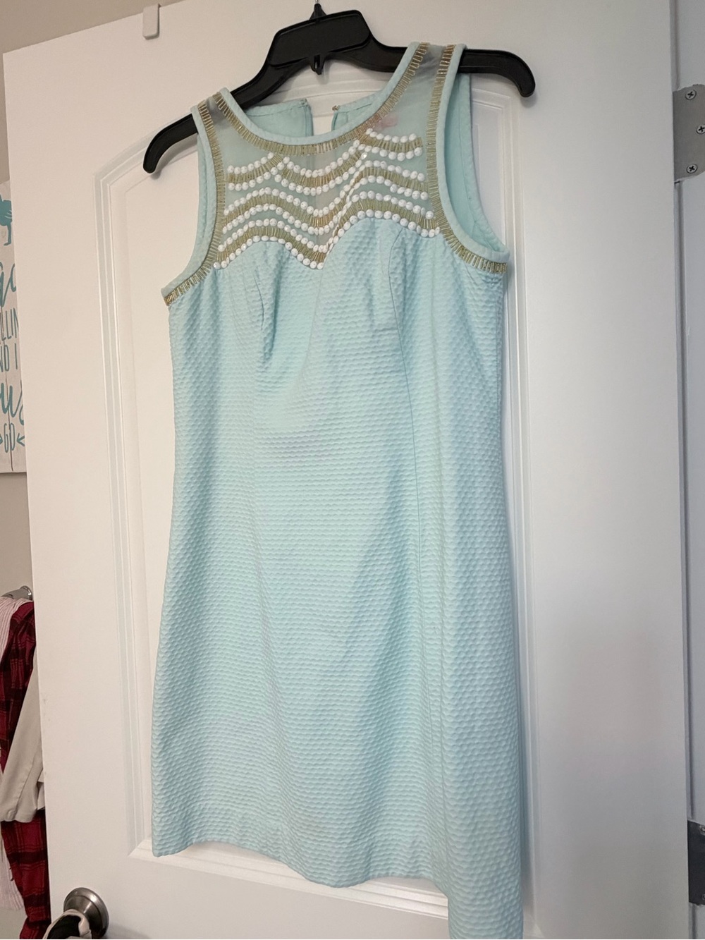 Lilly Pulitzer Mint Shift Dress with Beaded Yoke